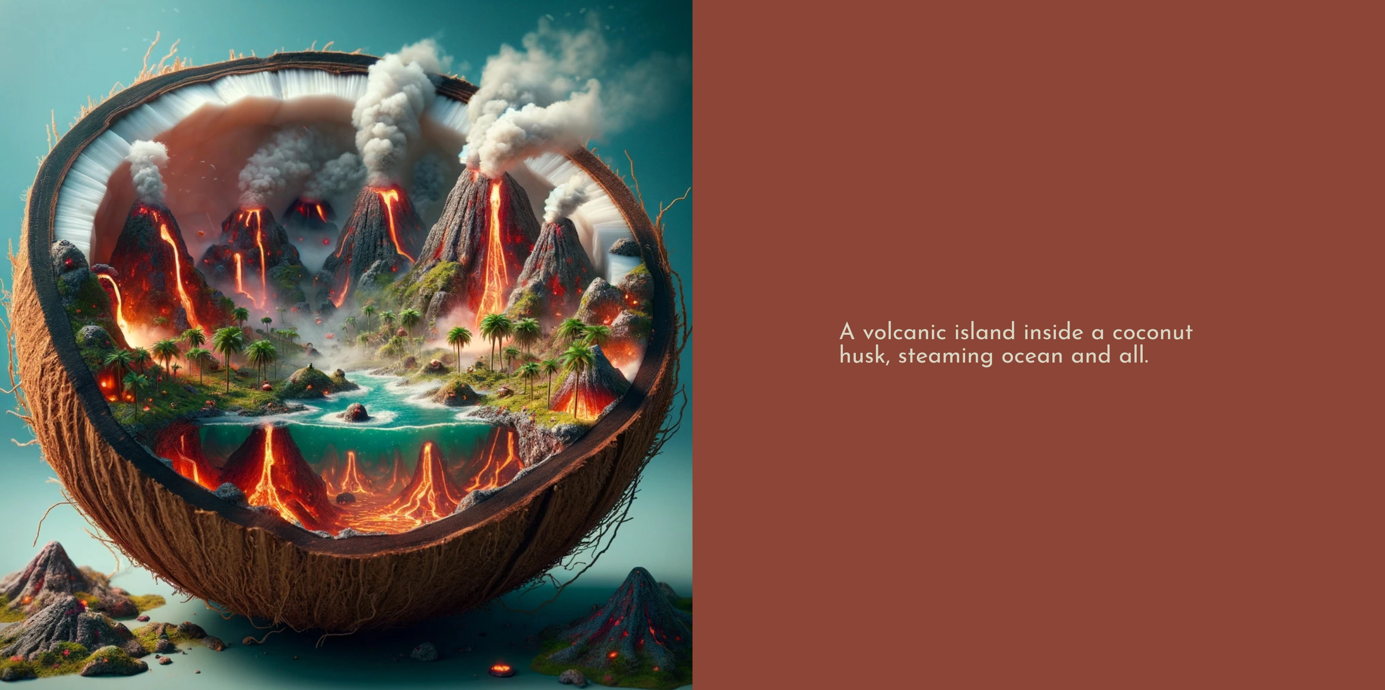 Coconut — volcanic island