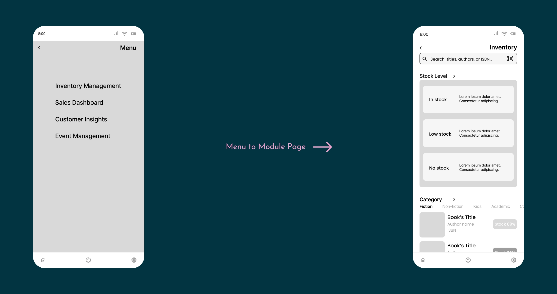 Menu to Module Page